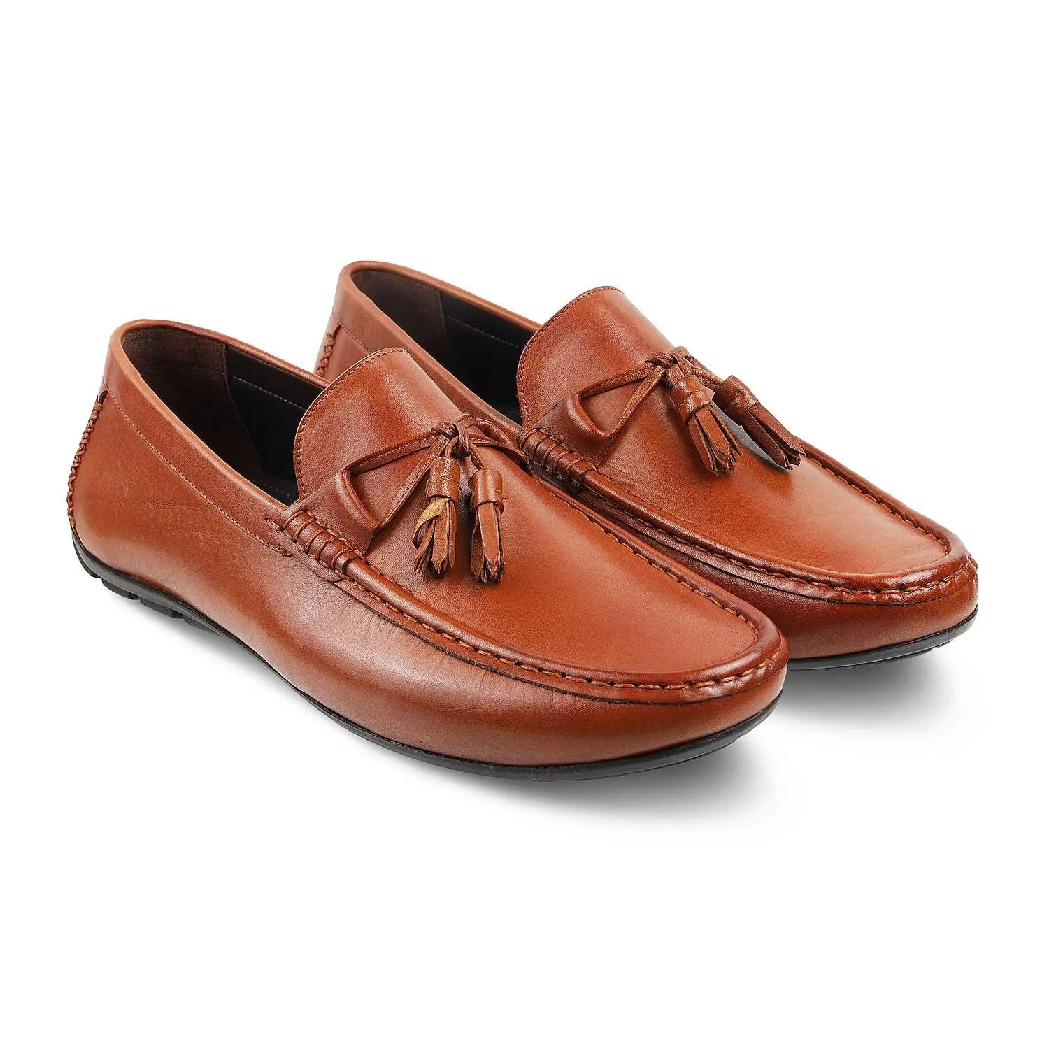 The Totie Tan Men's Leather Driving Loafers Tresmode