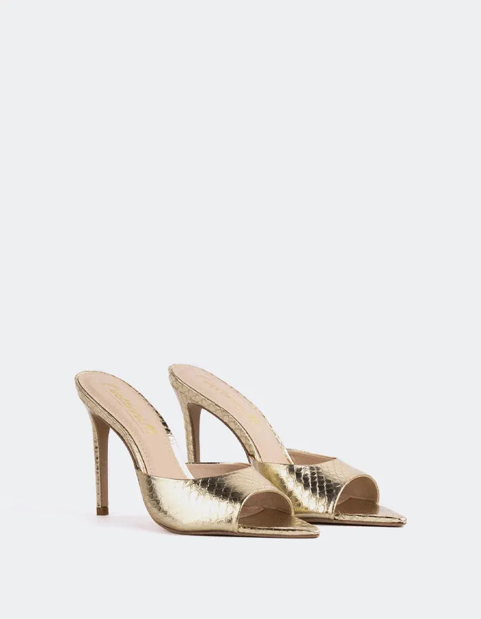 Thelma Gold Snake Leather