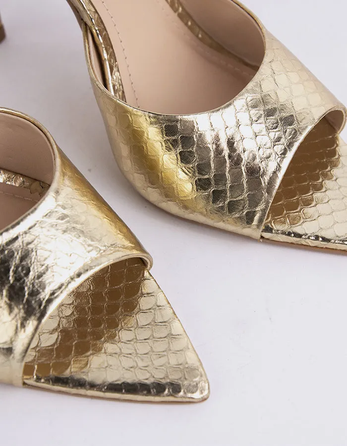 Thelma Gold Snake Leather