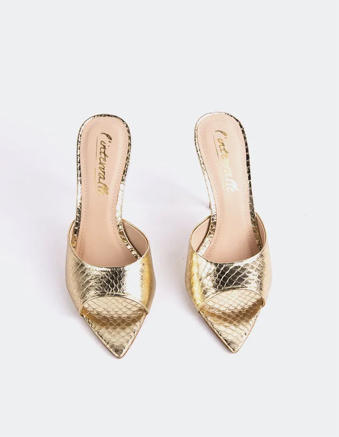 Thelma Gold Snake Leather