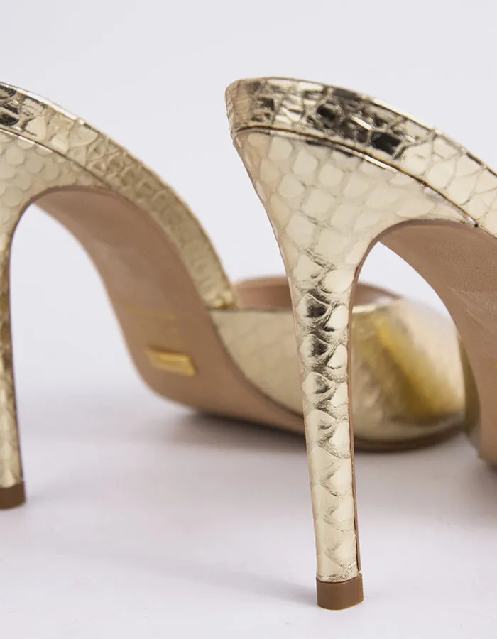 Thelma Gold Snake Leather