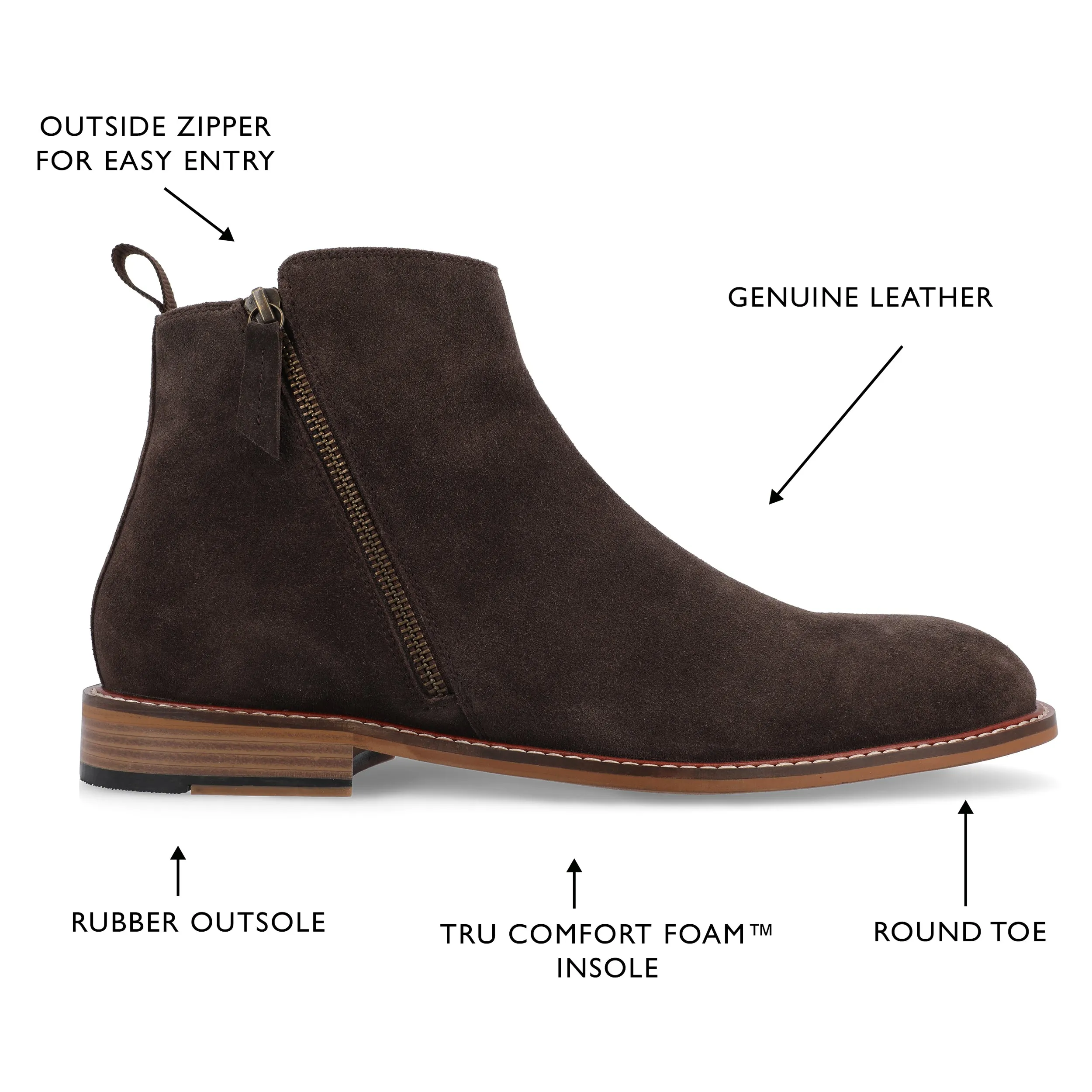 Thomas & Vine Rami Plain Toe Zip Boot