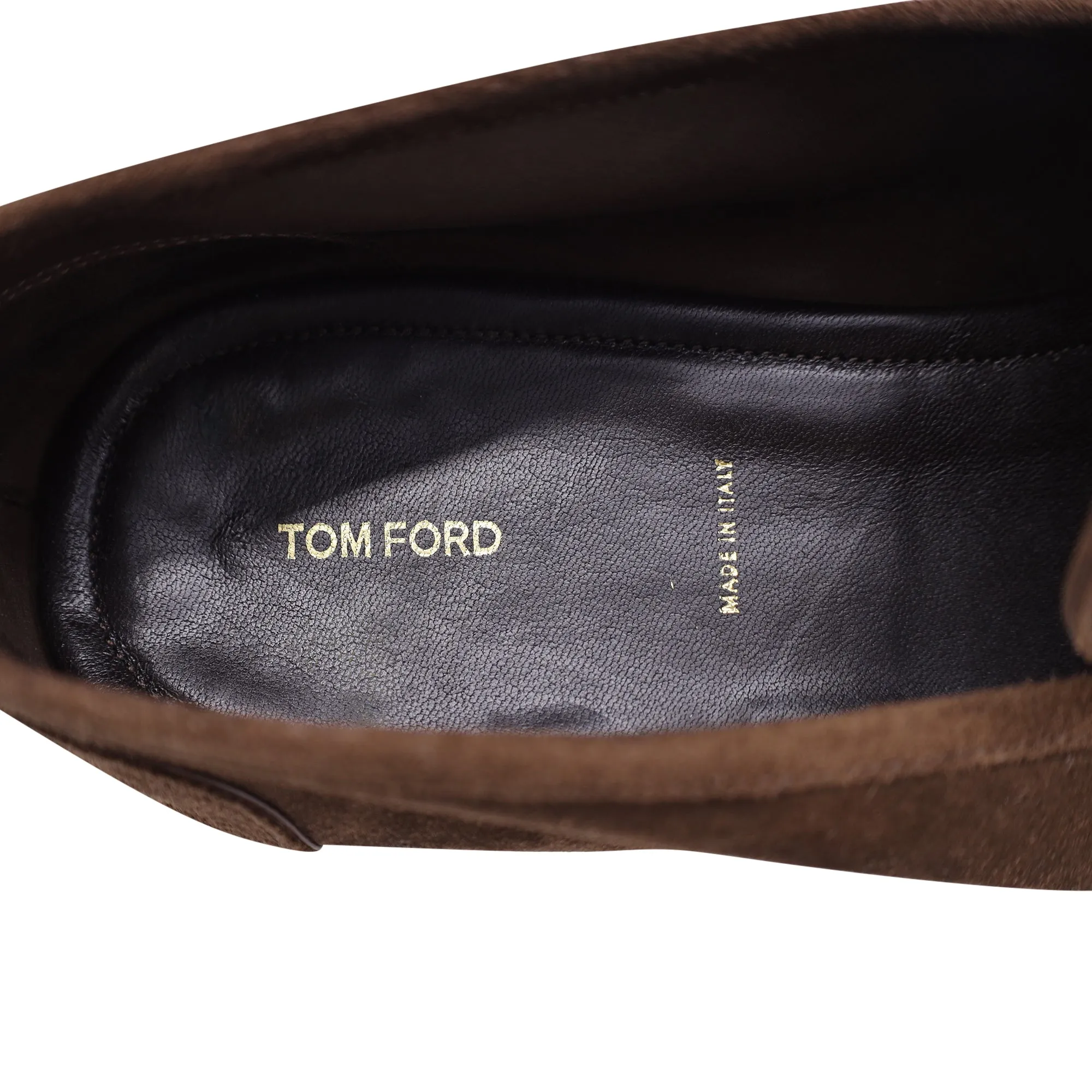 Tom Ford Wilton Chain-Embellished Loafers in Brown Suede