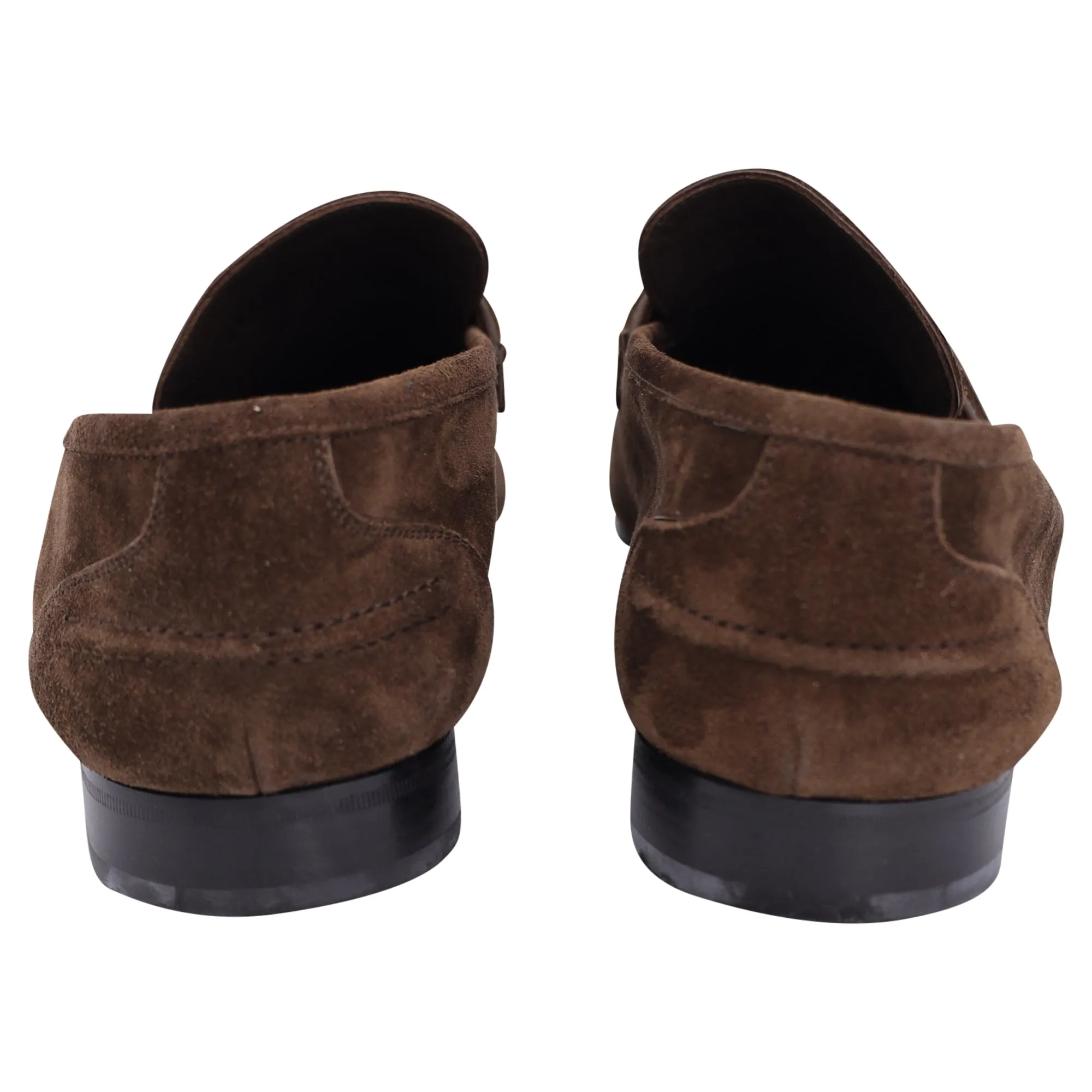 Tom Ford Wilton Chain-Embellished Loafers in Brown Suede