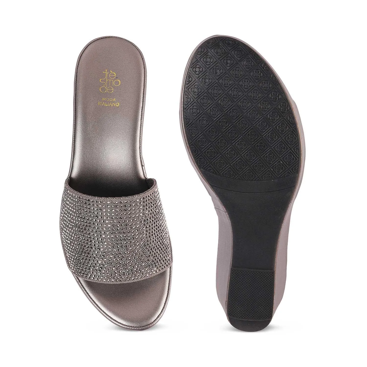 Tresmodde Tonsanw Pewter Women's Dress Wedge Sandals