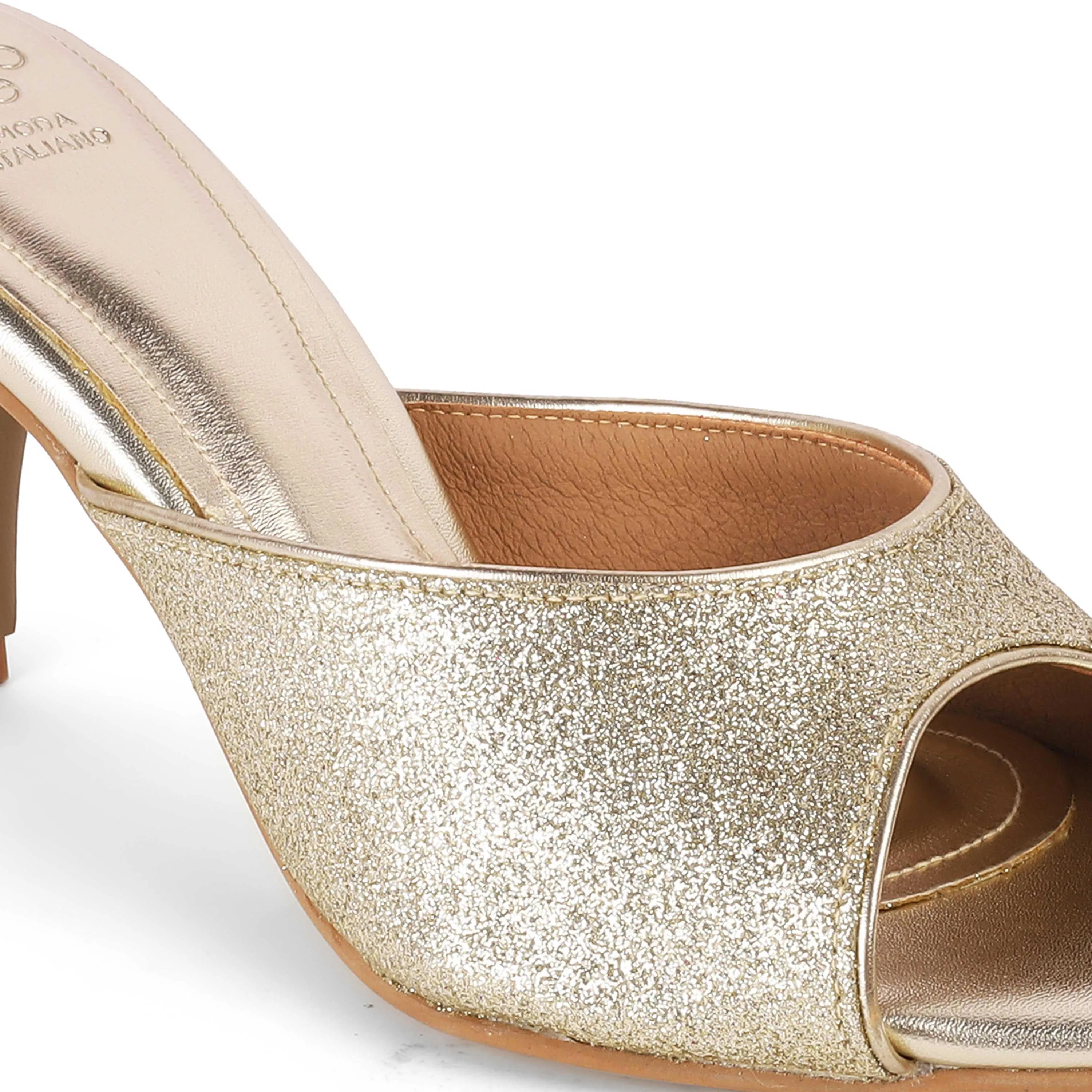 Tresmode Pari Gold Women's Dress Heel Sandals