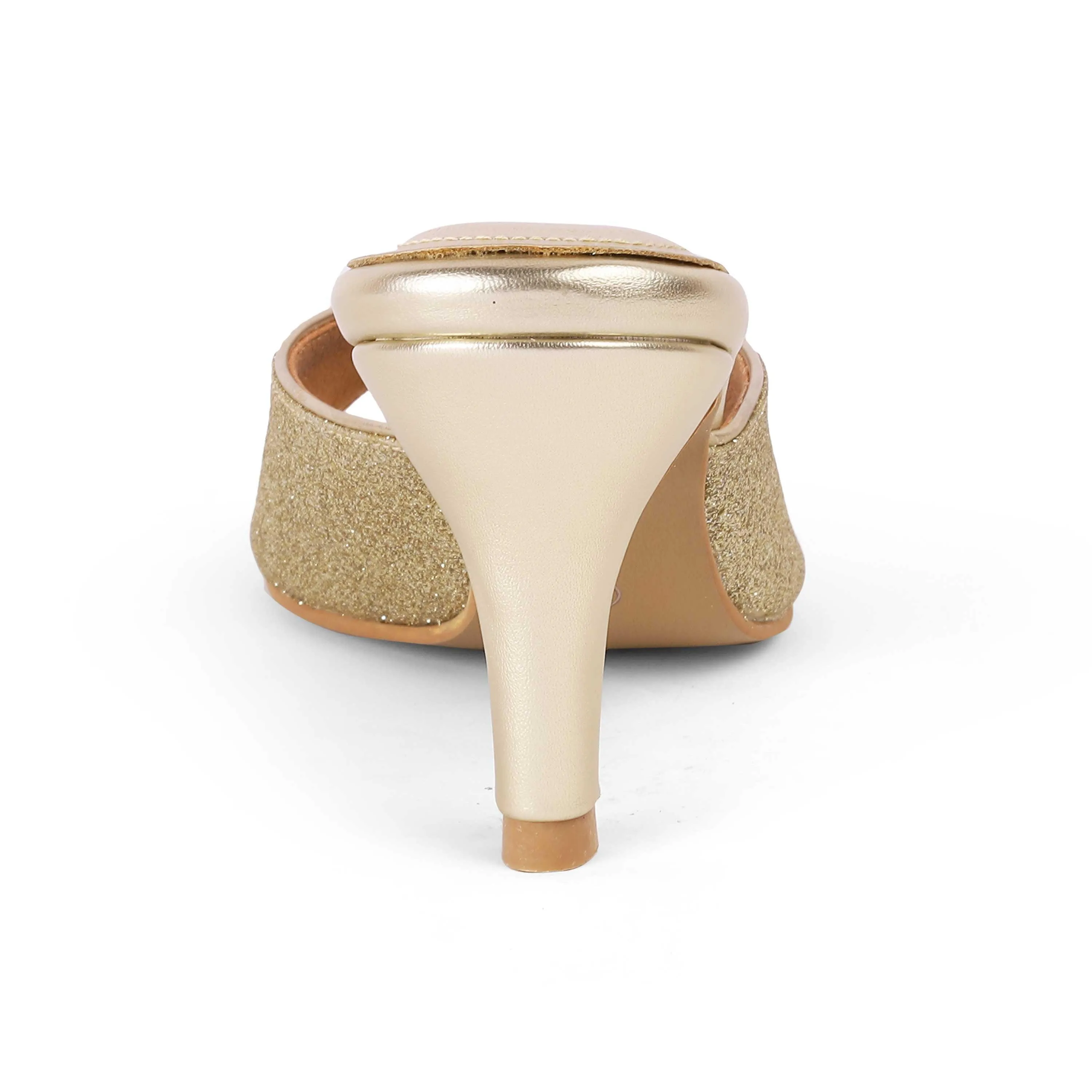 Tresmode Pari Gold Women's Dress Heel Sandals