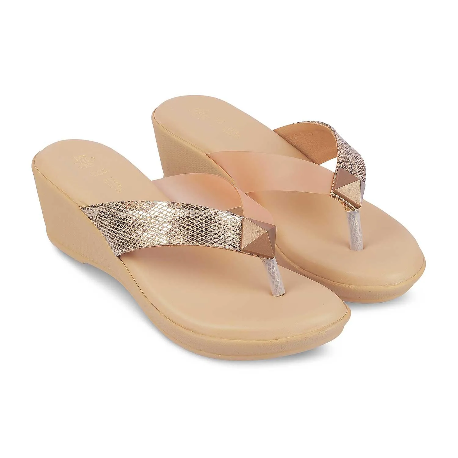 Tresmode Sledge Pink Women's Dress Wedge Sandals