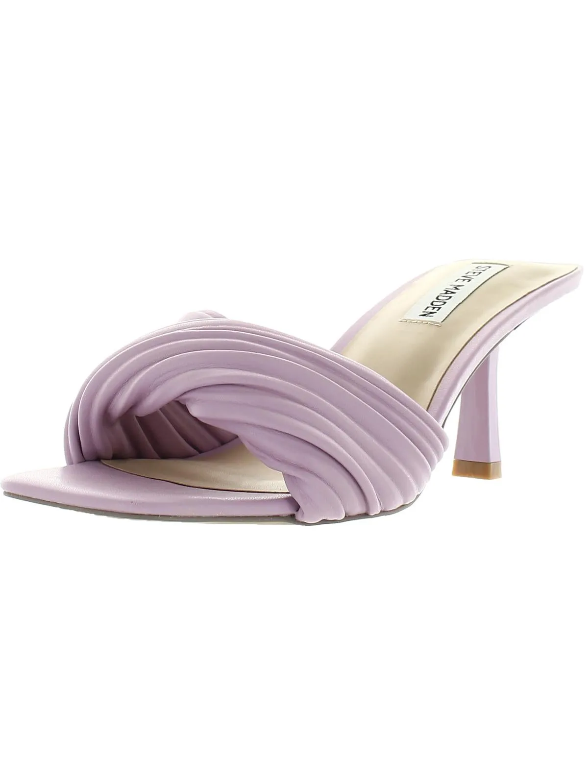Twinkled Womens Faux Leather Square Toe Mule Sandals
