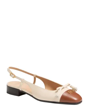 Valet du roi Kid Ballerina Slingback in White Tobacco