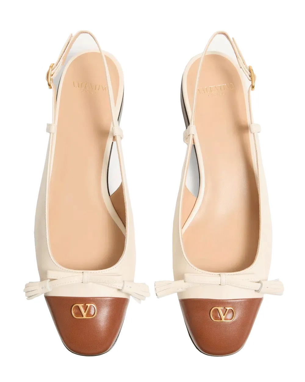 Valet du roi Kid Ballerina Slingback in White Tobacco