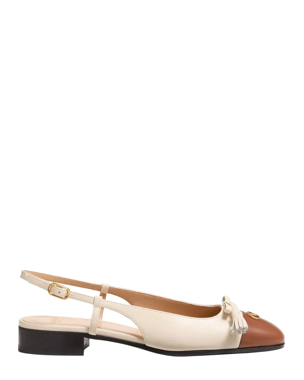 Valet du roi Kid Ballerina Slingback in White Tobacco