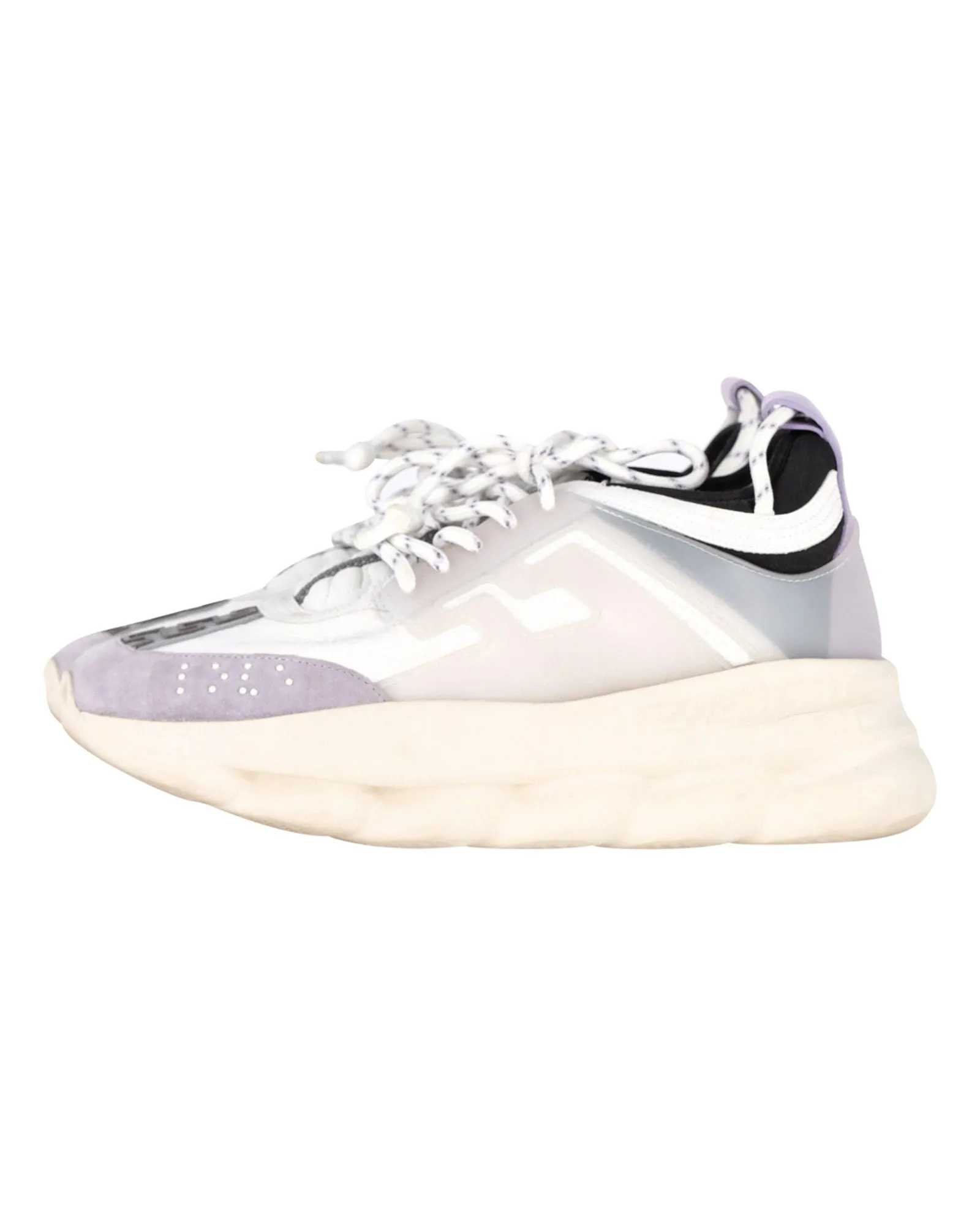 Versace Chain Reaction Sneakers in White Leather