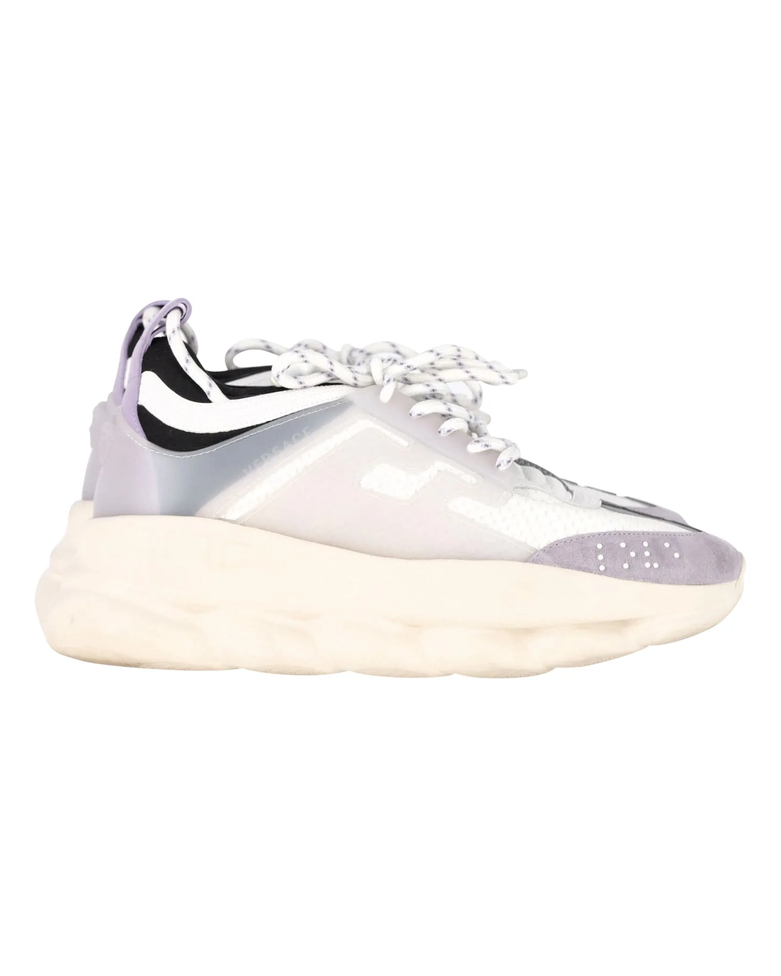 Versace Chain Reaction Sneakers in White Leather