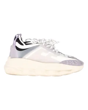 Versace Chain Reaction Sneakers in White Leather