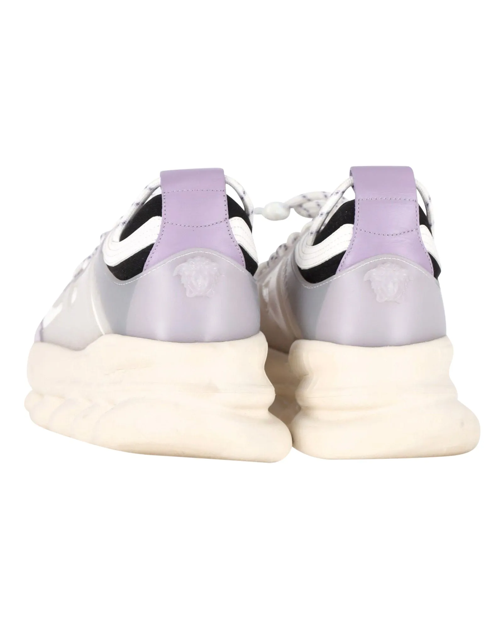 Versace Chain Reaction Sneakers in White Leather