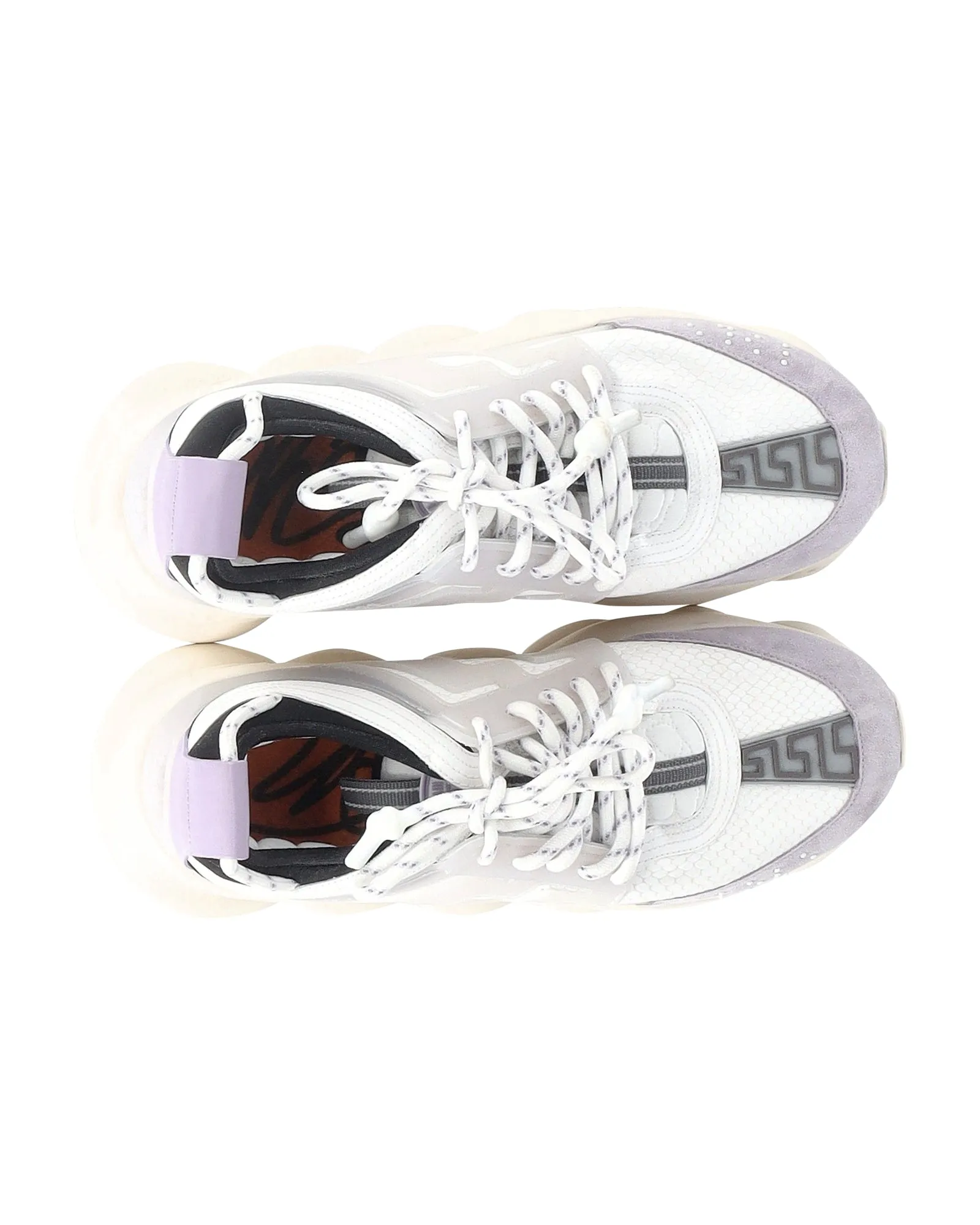 Versace Chain Reaction Sneakers in White Leather