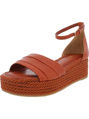 Via Womens Leather Espadrille Flatform Sandals