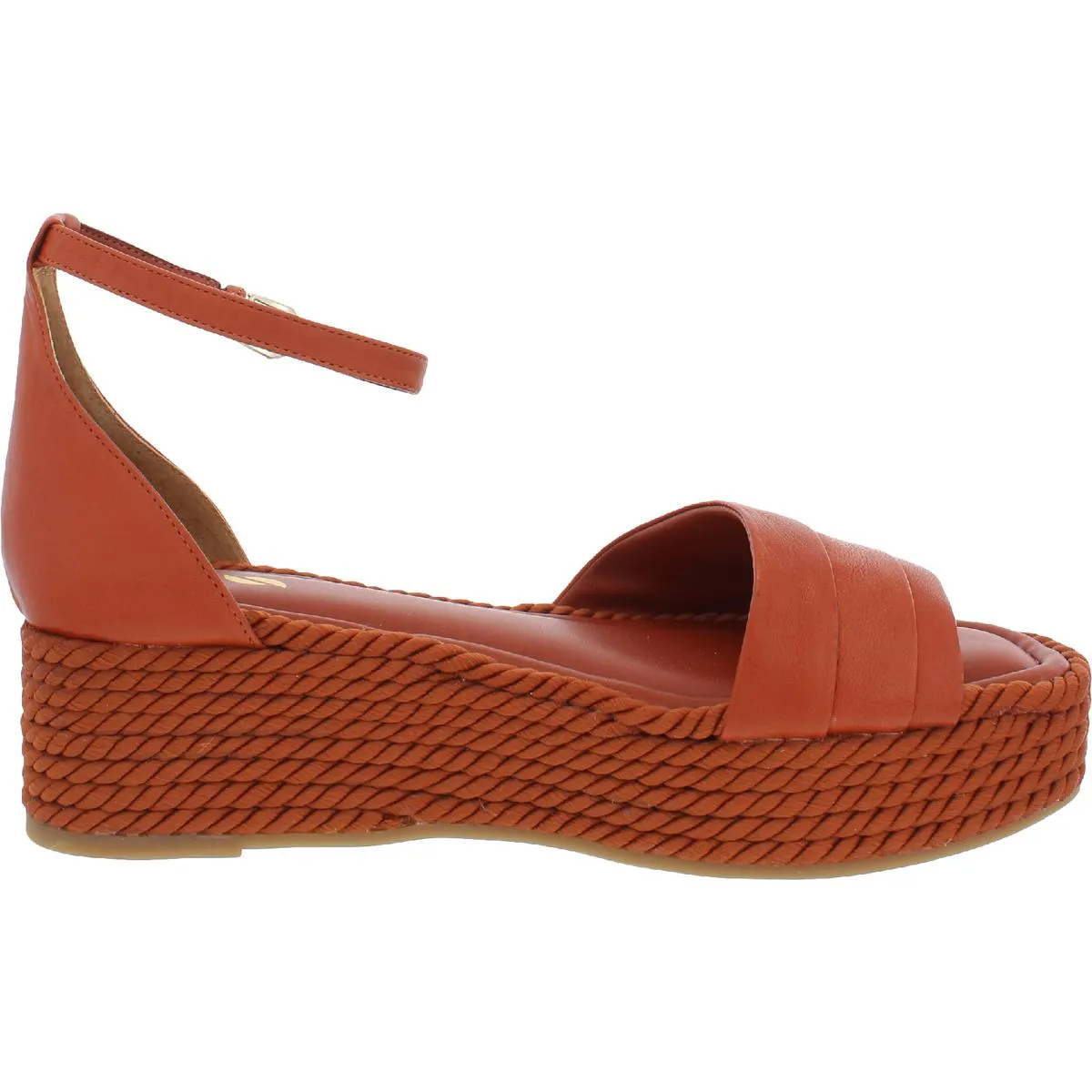 Via Womens Leather Espadrille Flatform Sandals