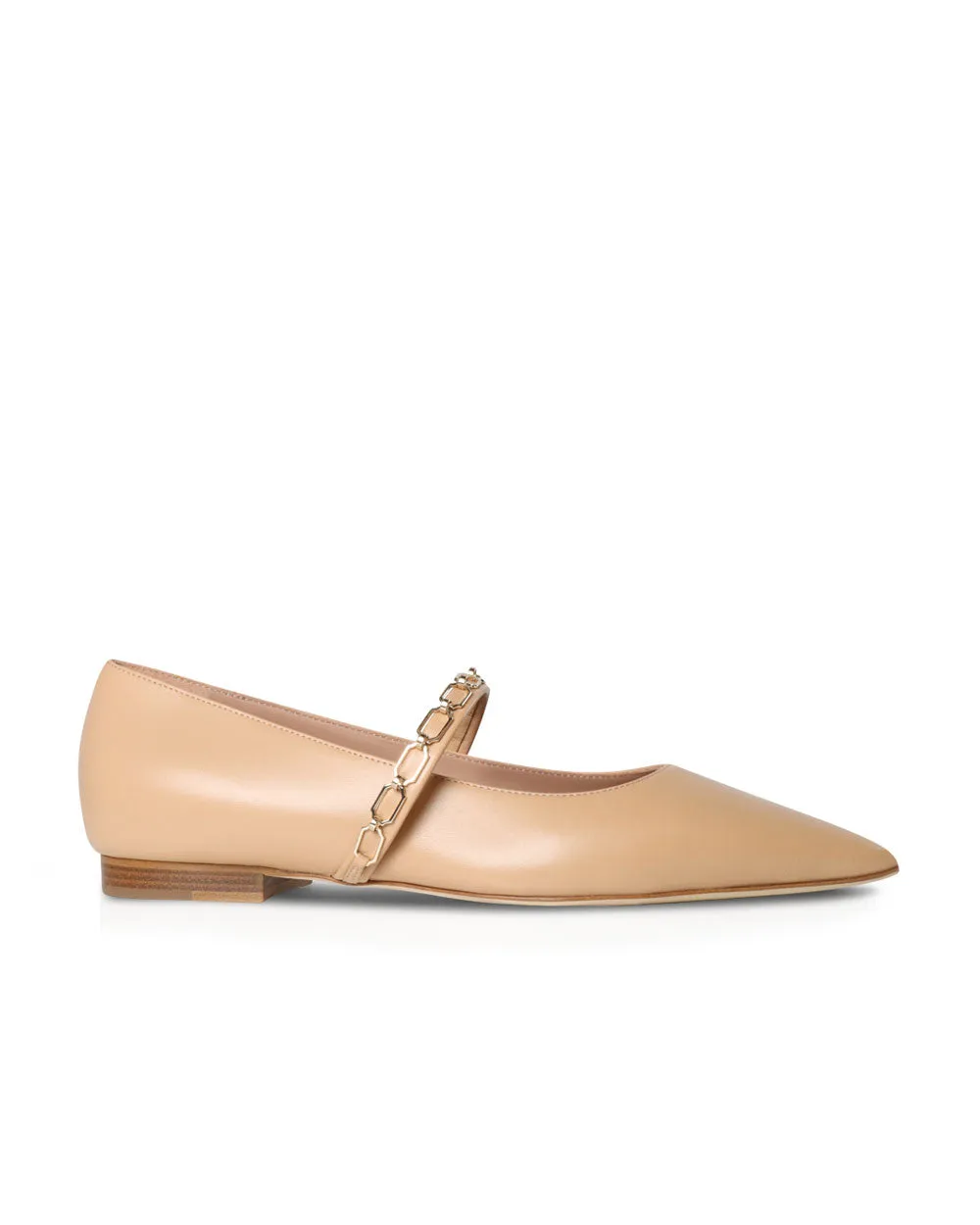 Virna Flat with Strap in Cashew
