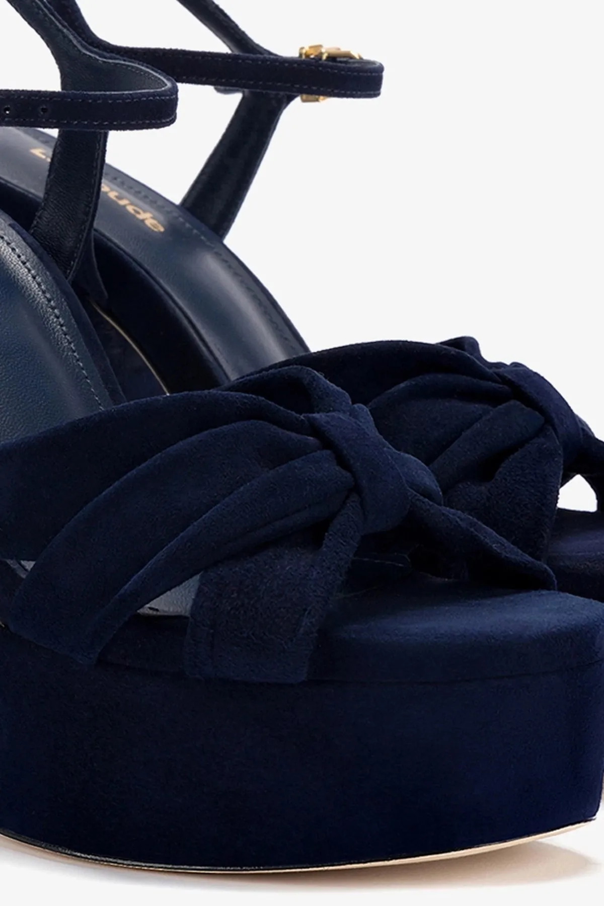 Vivienne Platform Sandal In Navy Suede