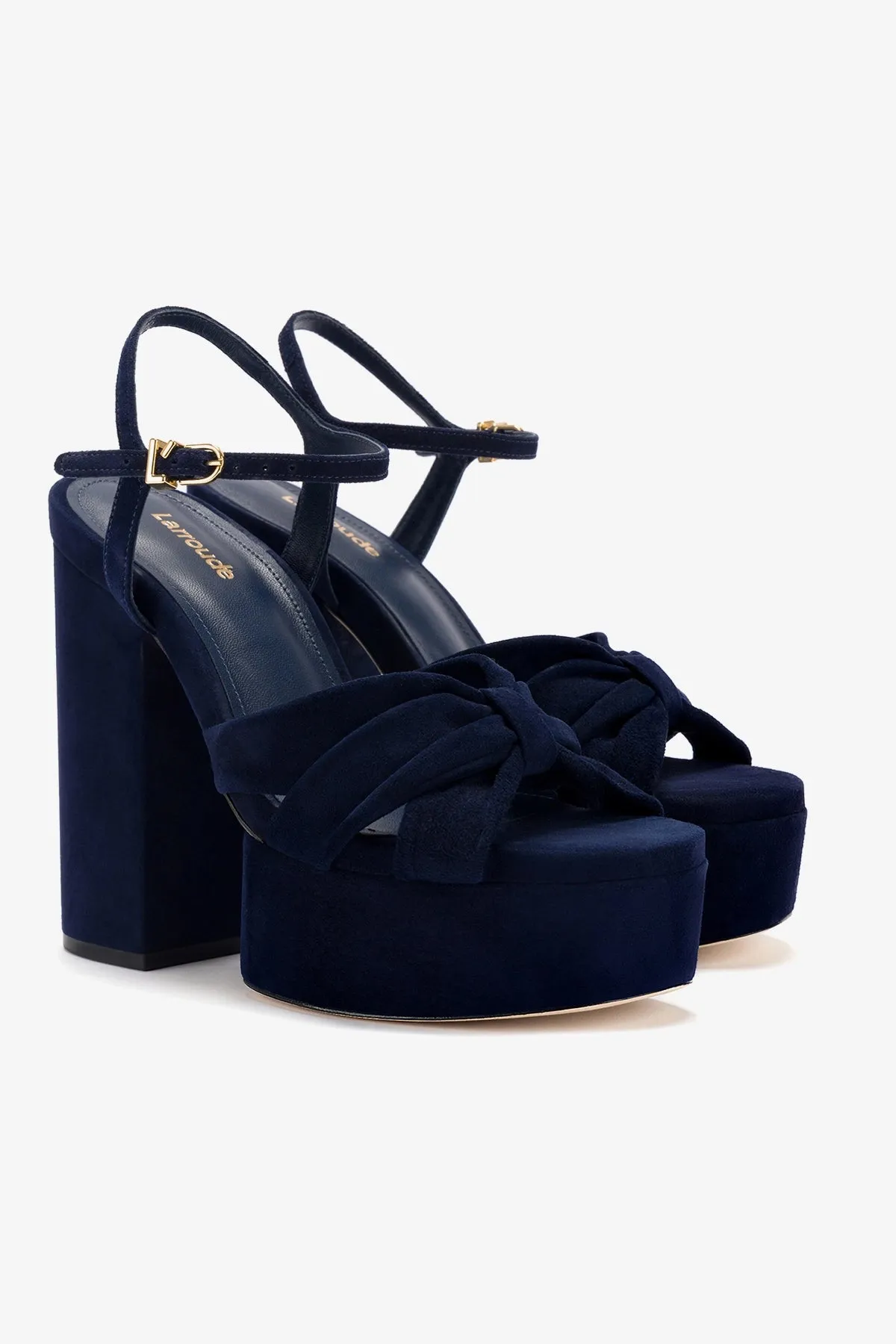 Vivienne Platform Sandal In Navy Suede