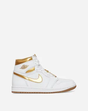 Women's Air Jordan 1 Retro High OG Sneakers White / Metallic Gold