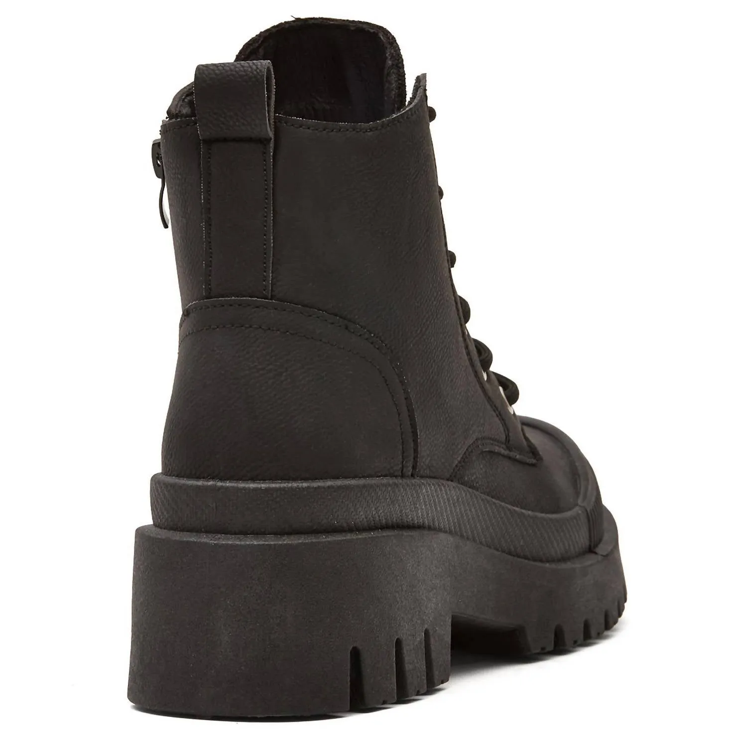 Women's Chunky Canvas Boots In Black