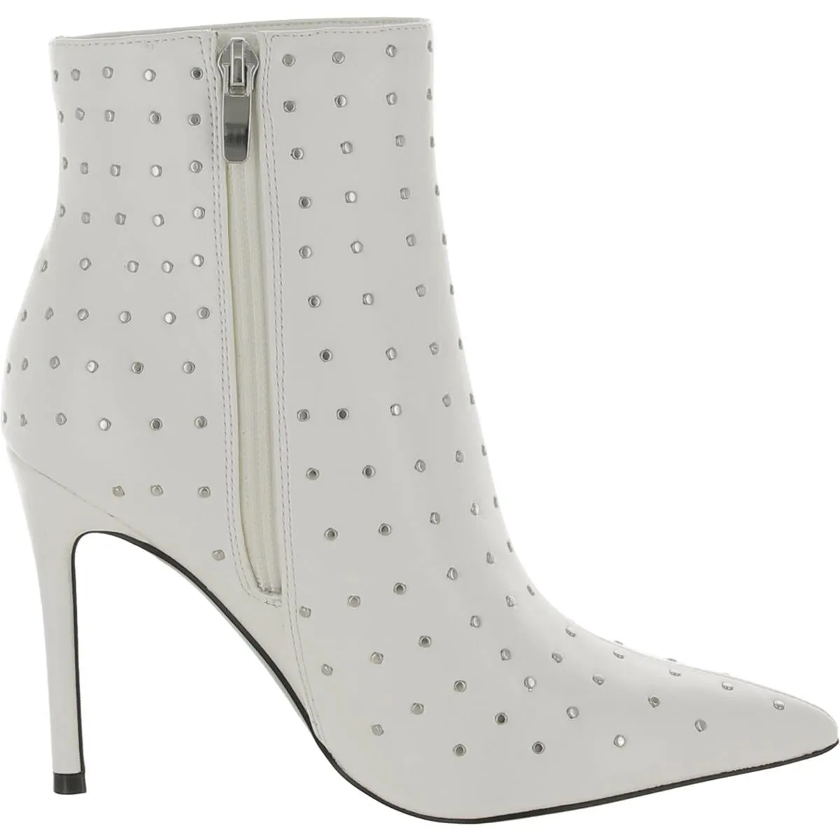 Womens Faux Leather Embossed Ankle Boots