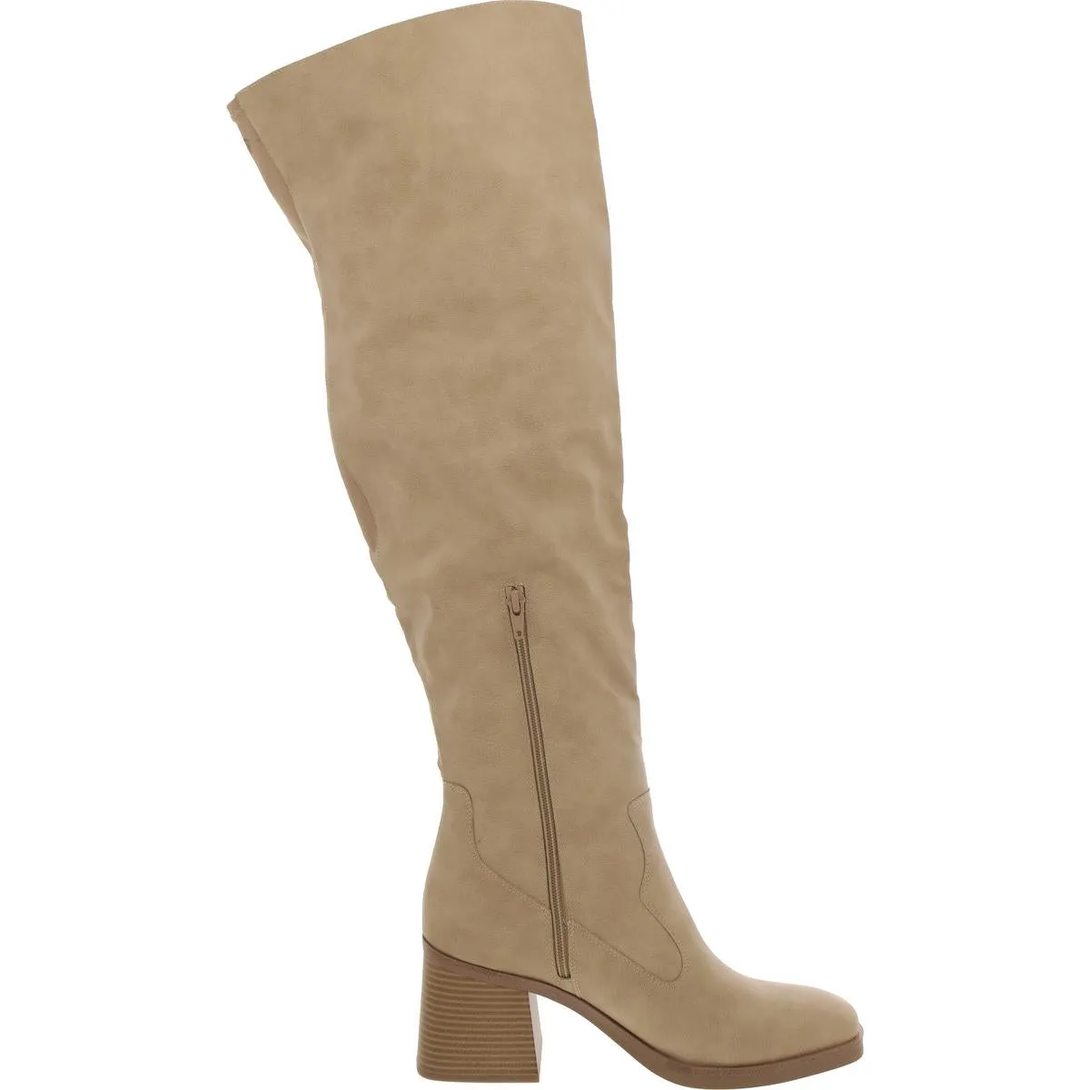 Womens Faux Leather Tall Over-The-Knee Boots
