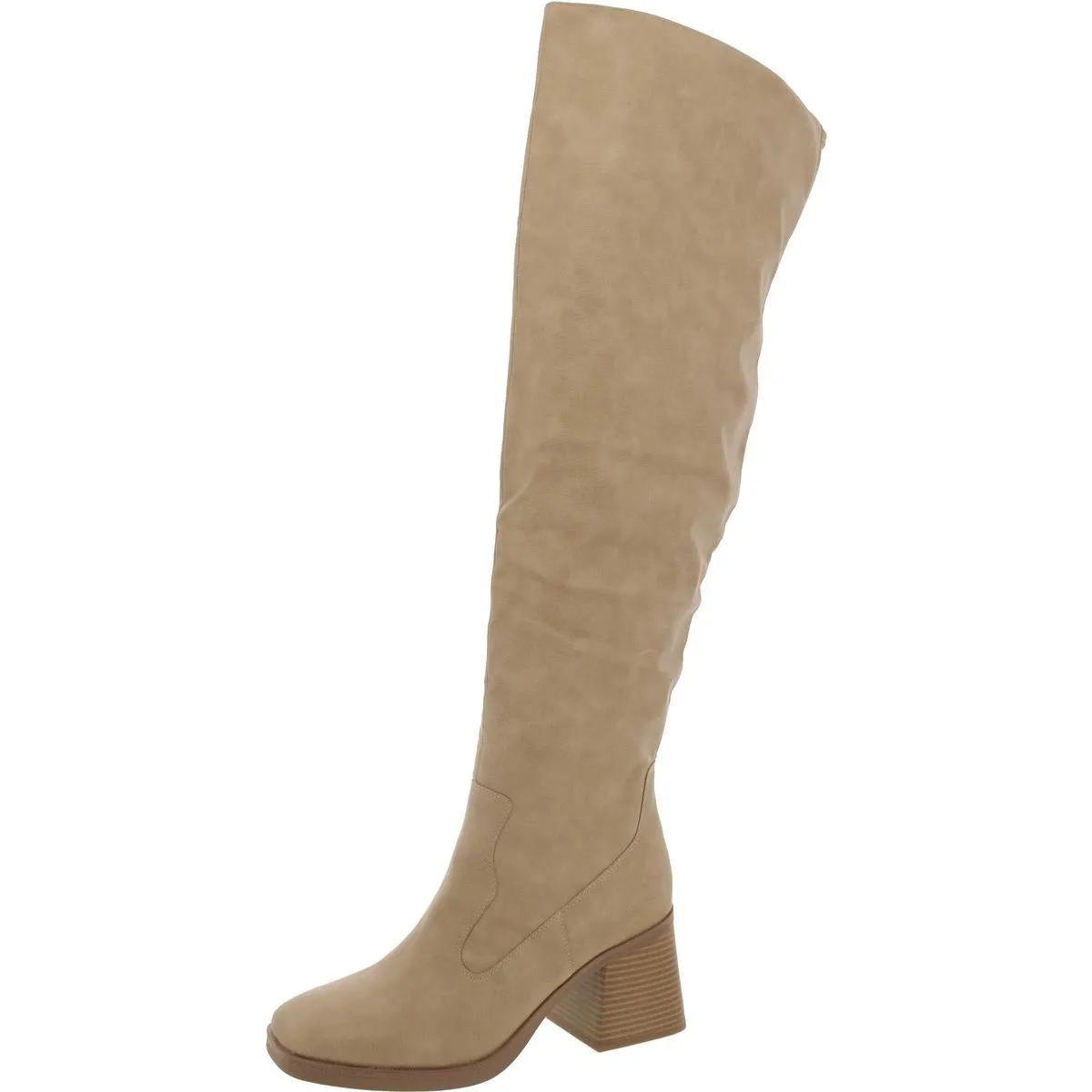 Womens Faux Leather Tall Over-The-Knee Boots