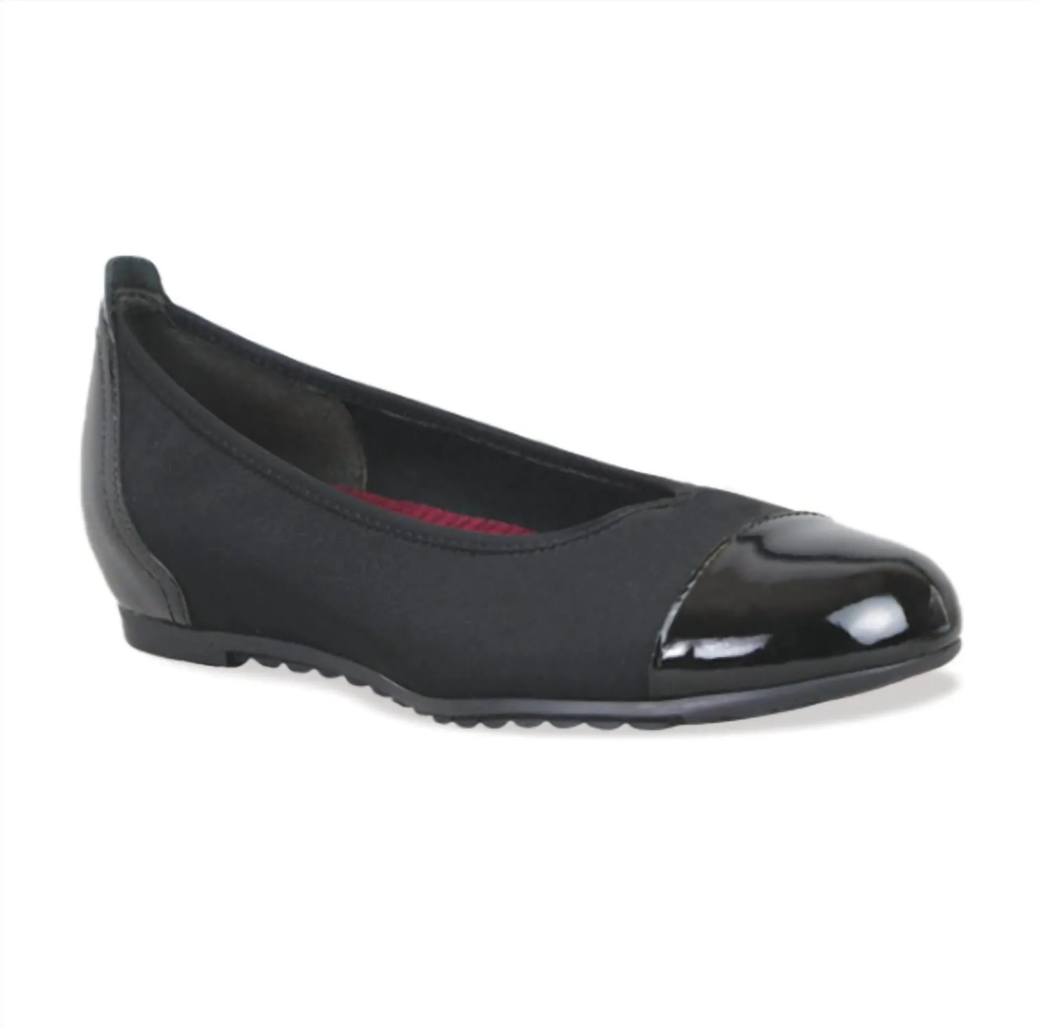 Women's Henlee Flat In Black Fabric/patent