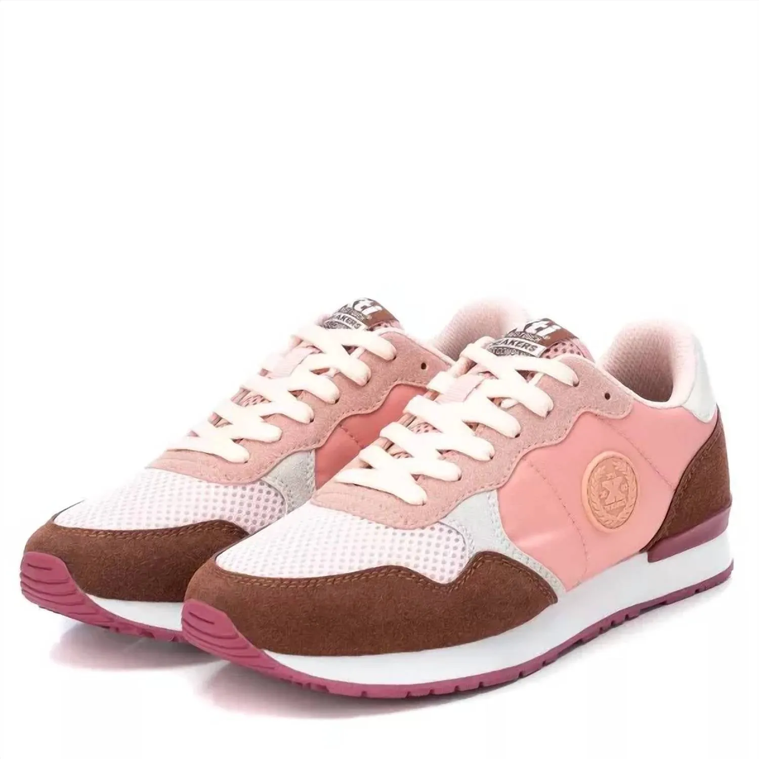 Women's Lace-Up Sneakers In Light Pink