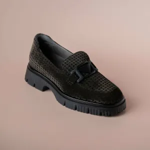 Women's Varena Loafers In Black/brown Houndstooth