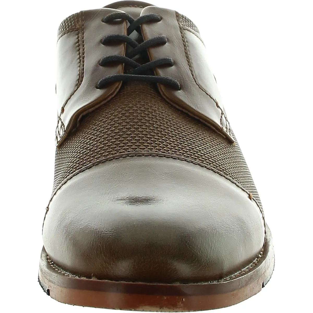 Xpert Mens Textured Faux Leather Oxfords
