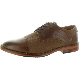 Xpert Mens Textured Faux Leather Oxfords