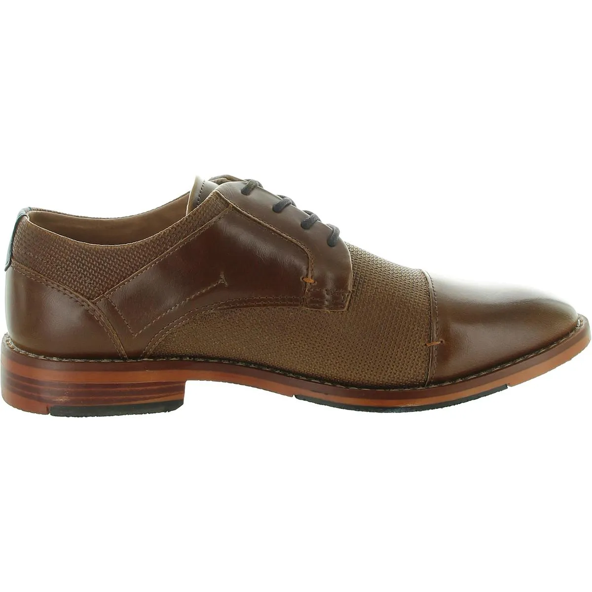 Xpert Mens Textured Faux Leather Oxfords