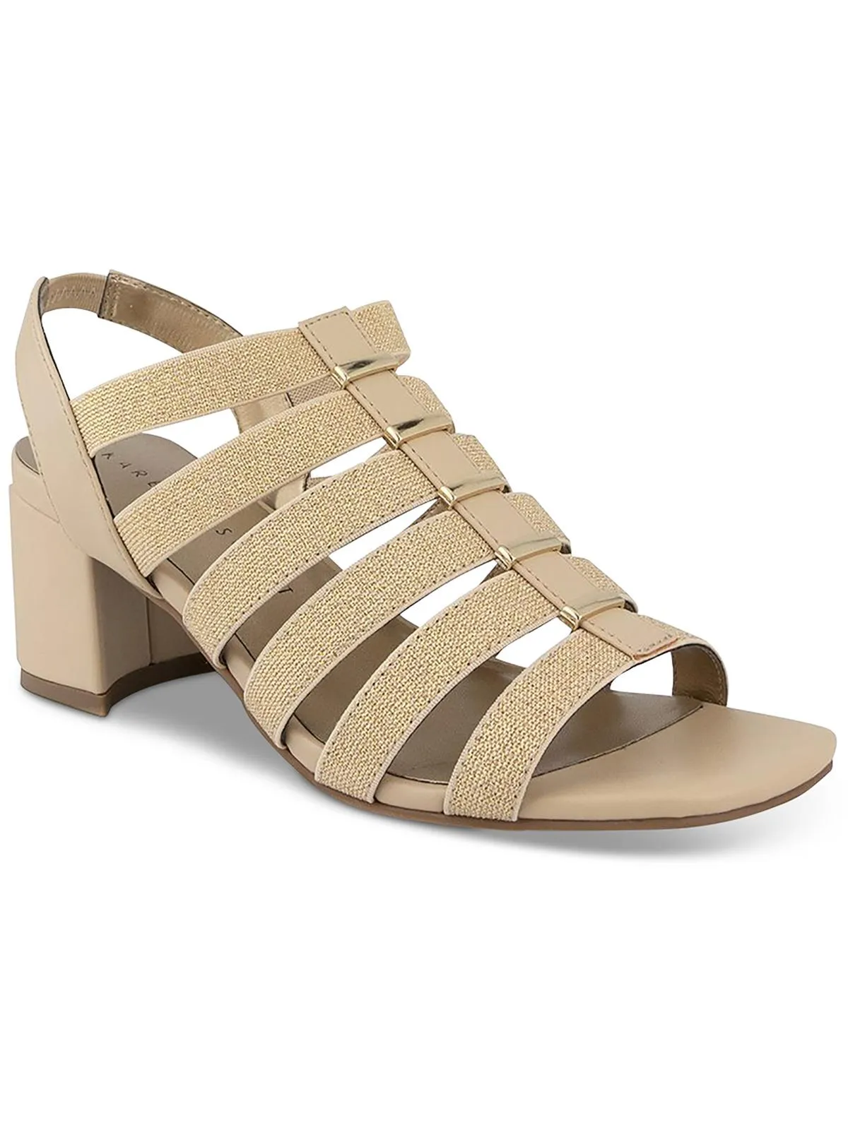 Yahnnie Womens Strappy Slingback Block Heel