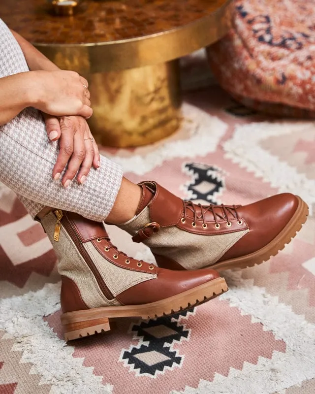 York Recycled Grain Leather Vegan Boots | Camel