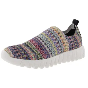 Zip Print Womens Memory Foam Walking Slip-On Sneakers
